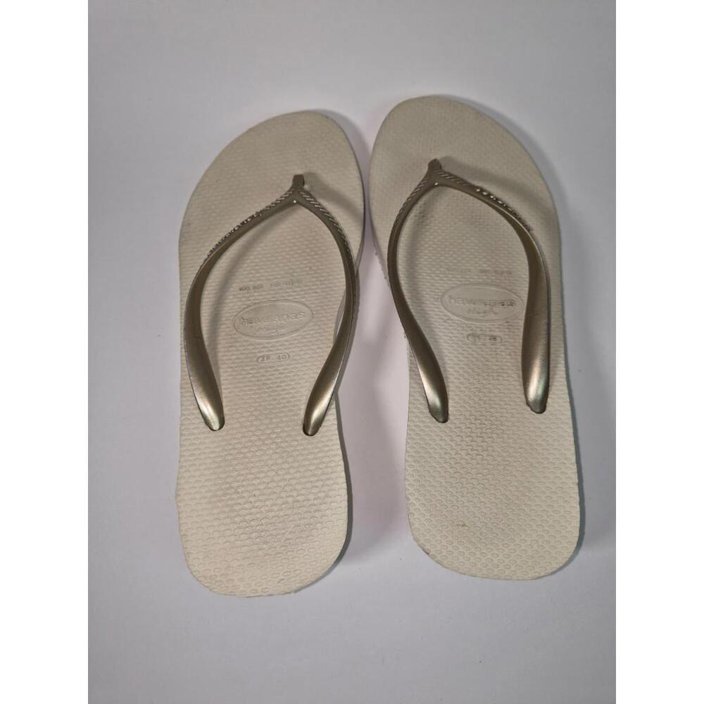 Havaianas Women's Flip Flops Sandals Summer Beach Size 7-8 Beige - Picture 7 of 9